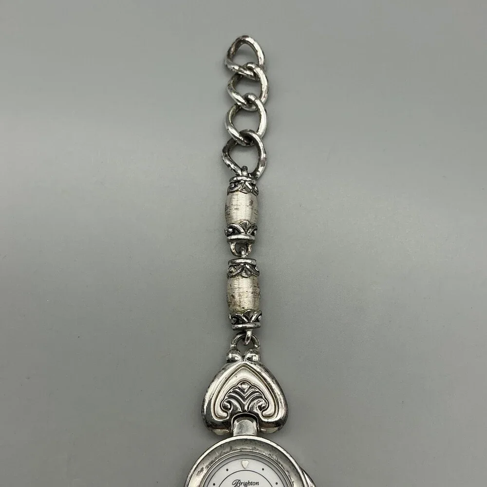 Brighton Bristol Womens Watch 25mm White Dial Silver Tone Hearts New Battery